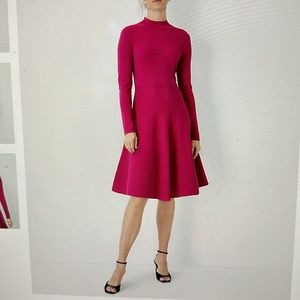 Mock Neck Flare Sweater Dress Ann Taylor sz M